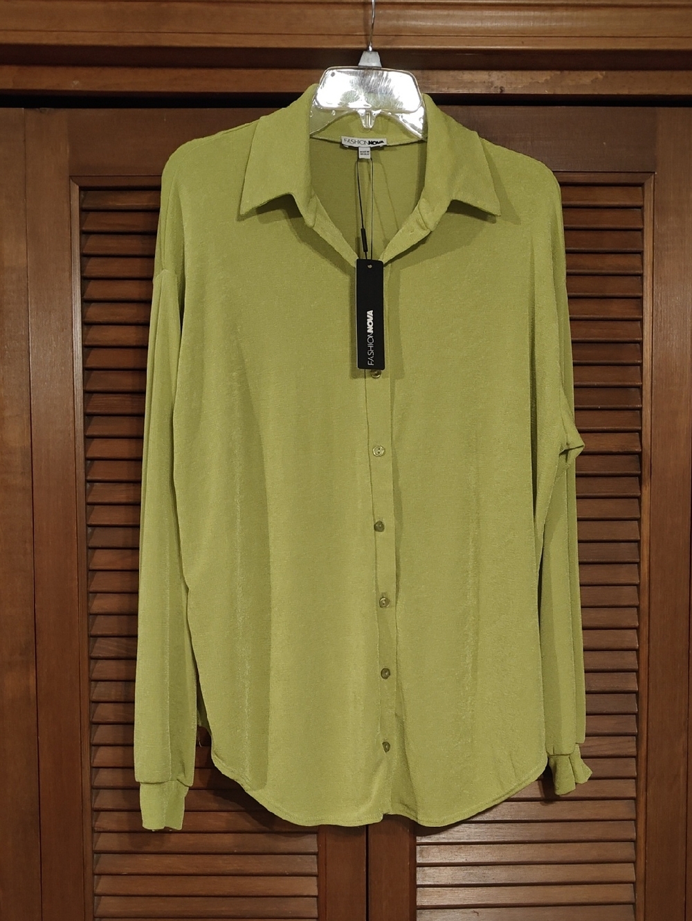 NWT Men's Fashion Chartreuse Button-Down Shirt